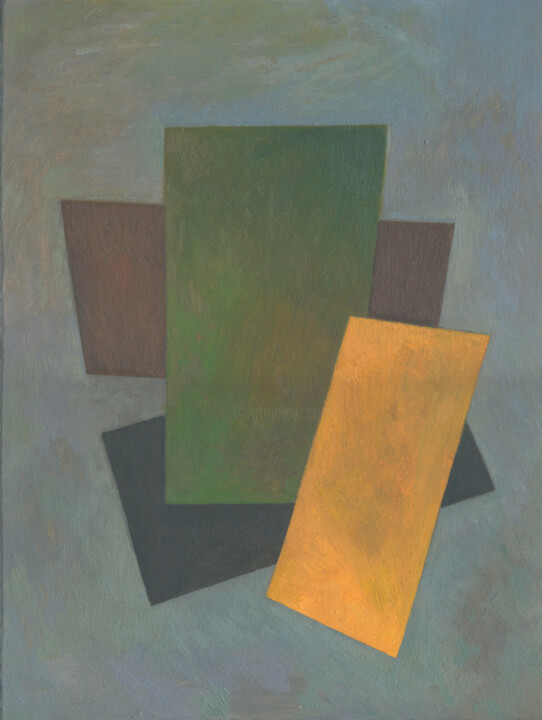 green rectangles 绘画, 15.8x11.8 in
