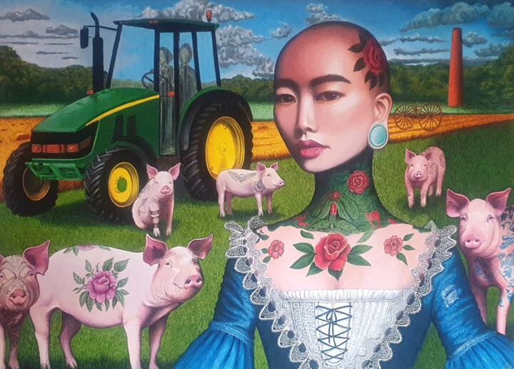Maîtrise de l' homme sur la nature qui maîtrise l' homme . 绘画, 23.6x31.5 in