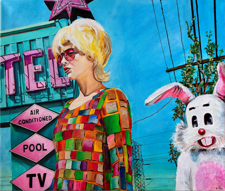 Painting titled "Spring Break" by Kristin Voss, Original Artwork, Acrylic Mounted on Wood Stretcher frame