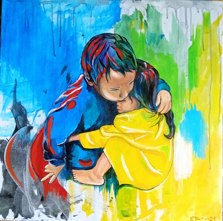 Abbraccio 绘画, 19.7x19.7 in