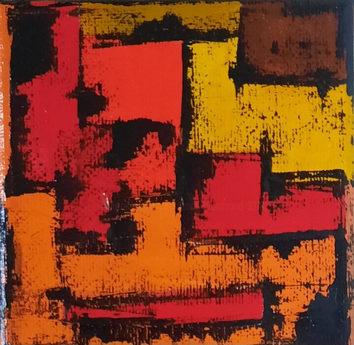 Orange tetris 绘画, 3.9x3.9 in