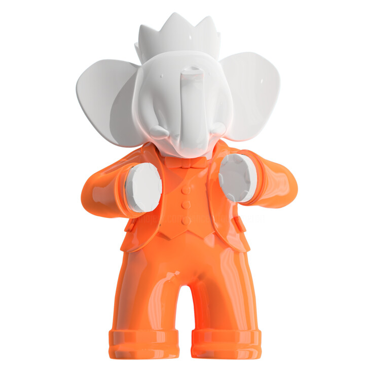 Sculptuur getiteld "babolex Victory ora…" door Vincent Faudemer, Origineel Kunstwerk, Hars
