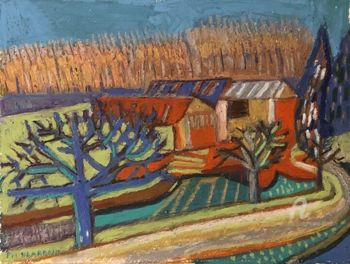 FERME EN EURE ET LOIR 绘画, 9.1x11.8 in