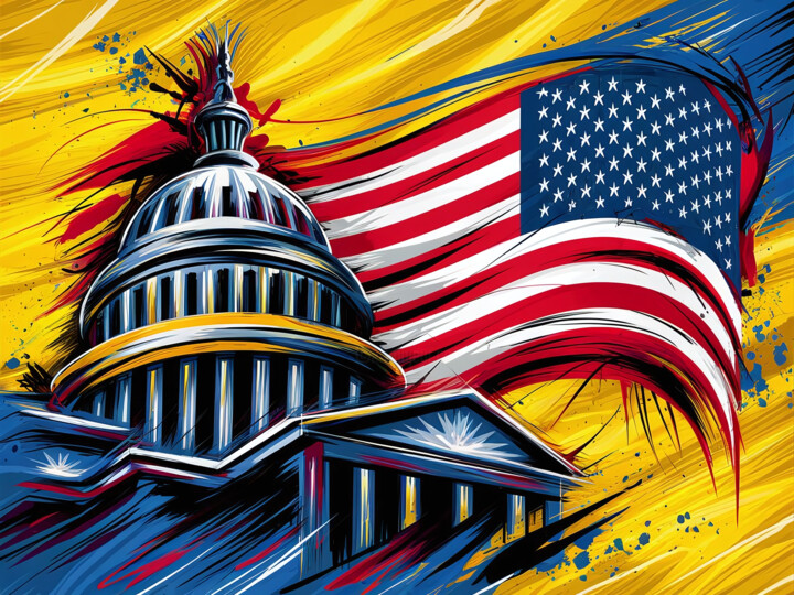 Waves of patriotism in United States of America 数字艺术