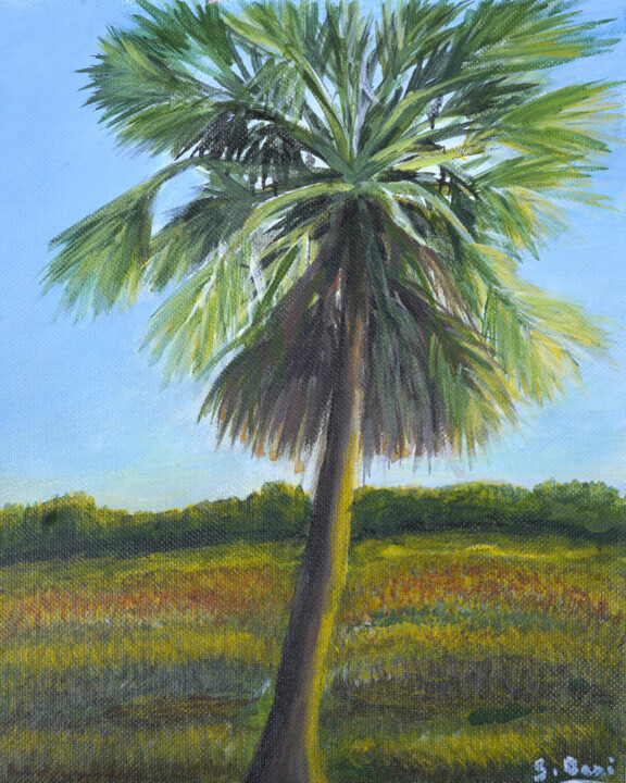 Peinture intitulée "Palm Tree" par Sudeshnabani, Œuvre d'art originale, Acrylique