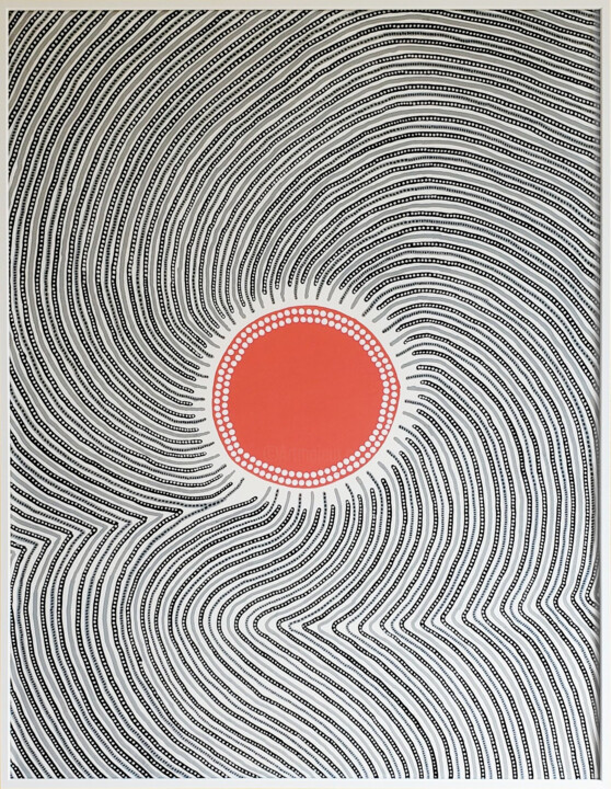 Peinture intitulée "Vortex rouge" par Julien Gavard, Œuvre d'art originale, Marqueur