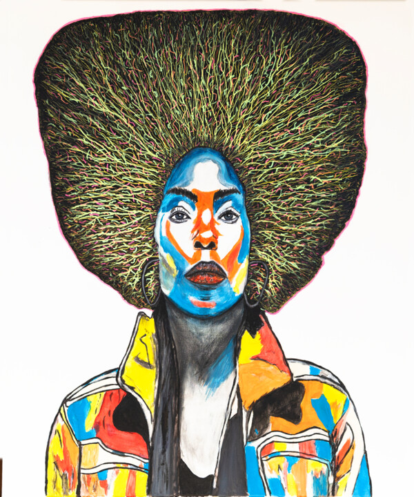 Femme connectée 绘画, 23.6x19.7 in