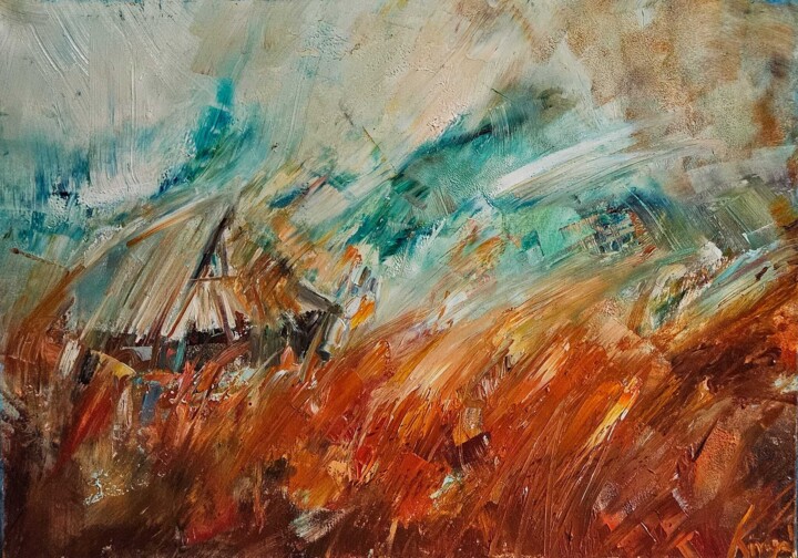 On the mountain pasture 绘画, 27.6x19.7 in