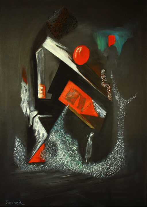 Painting titled "Invention of Meanin…" by Serge Ra, Original Artwork, Oil
