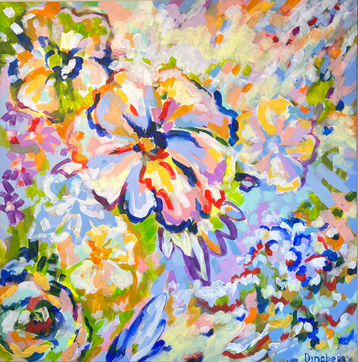 "Bloom & Blossom" 绘画, 36x36 in
