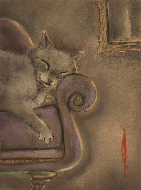 Sleeping kitten 图画, 8.3x5.9 in