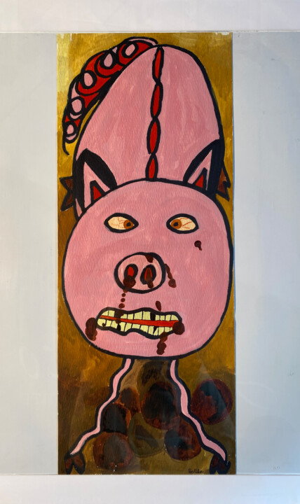 Pig 绘画, 19.7x7.9 in