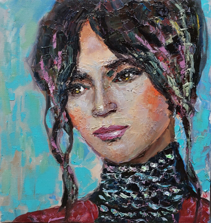 Jennifer Lopez. Sketch. J.Lo 绘画, 11.8x11.2 in