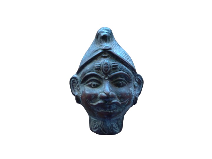 Testa in bronzo India periodo Gupta (4°-6° secolo) 雕塑, 2.8x2 in
