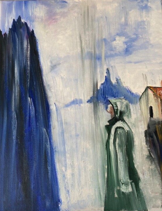 Painting titled "courage et force" by Tahira Quliyeva, Original Artwork, Oil Mounted on Wood Stretcher frame