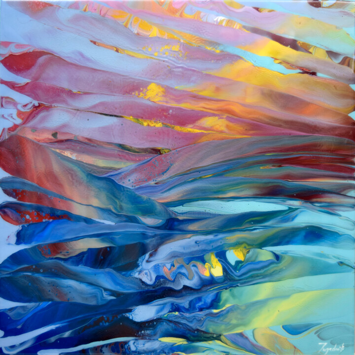 Pittura intitolato "Beyond The Sky 1" da Jacob Jugashvili, Opera d'arte originale, Smalto