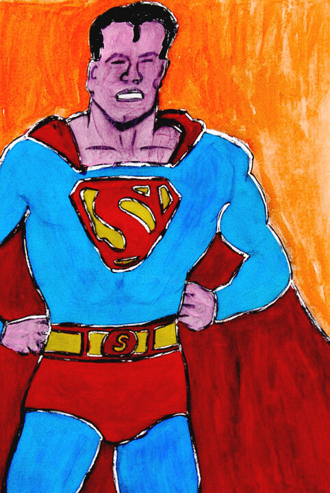 Superman 2 绘画, 11.8x7.9 in