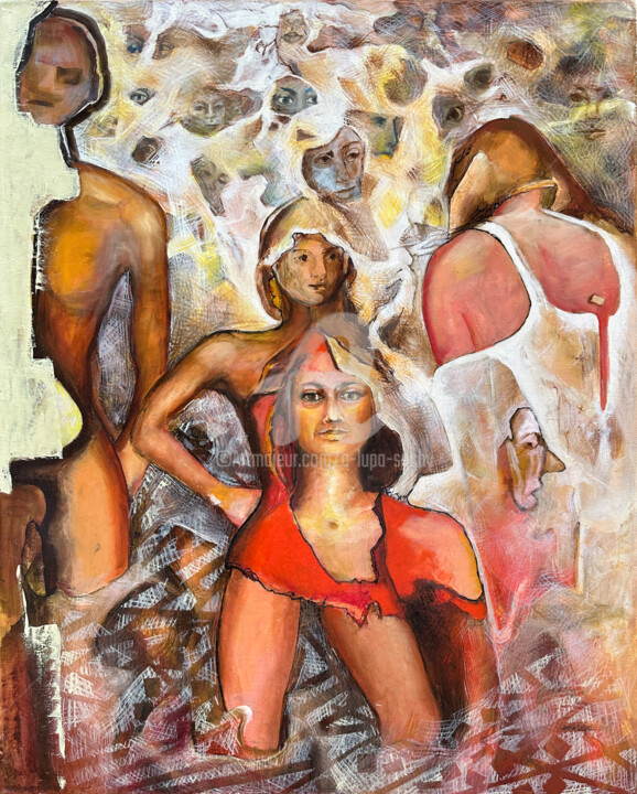 Peinture intitulée "Trotuar" par Anna Lupa-Suchy, Œuvre d'art originale, Huile