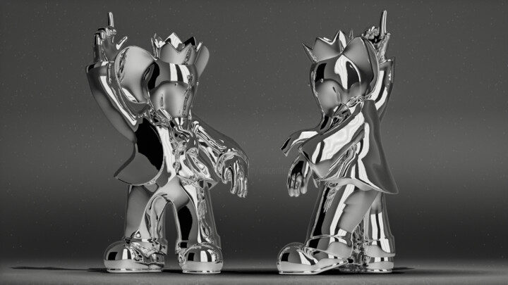 Sculptuur getiteld "Babolex dancer smoo…" door Vincent Faudemer, Origineel Kunstwerk, Hars