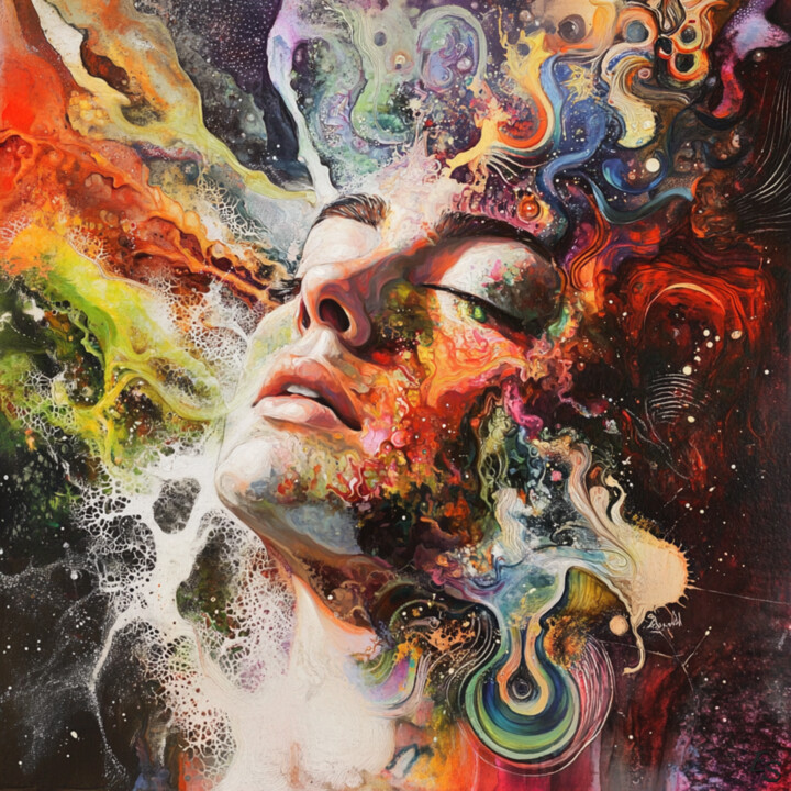 "Cosmic Awakening" – Surreal Abstract Digital Painting 数字艺术