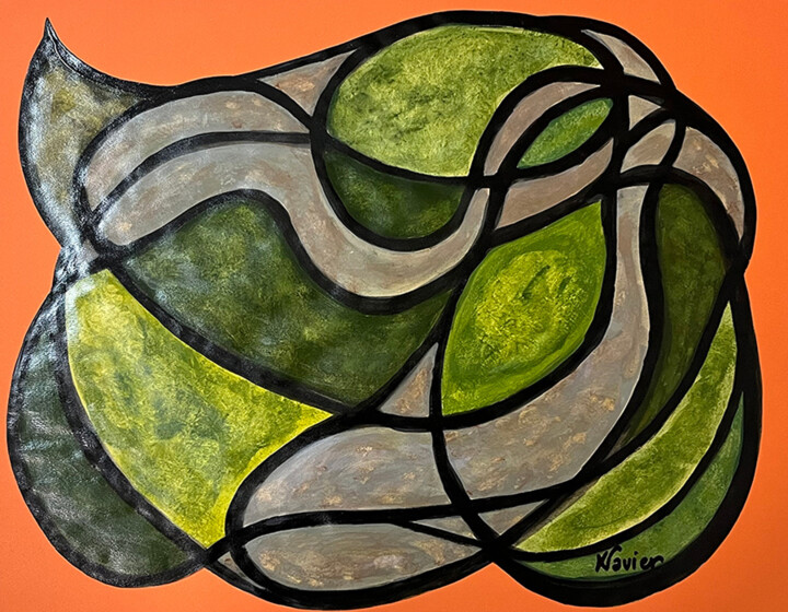 Dauphins II. Pittura, 19,7x25,6 in