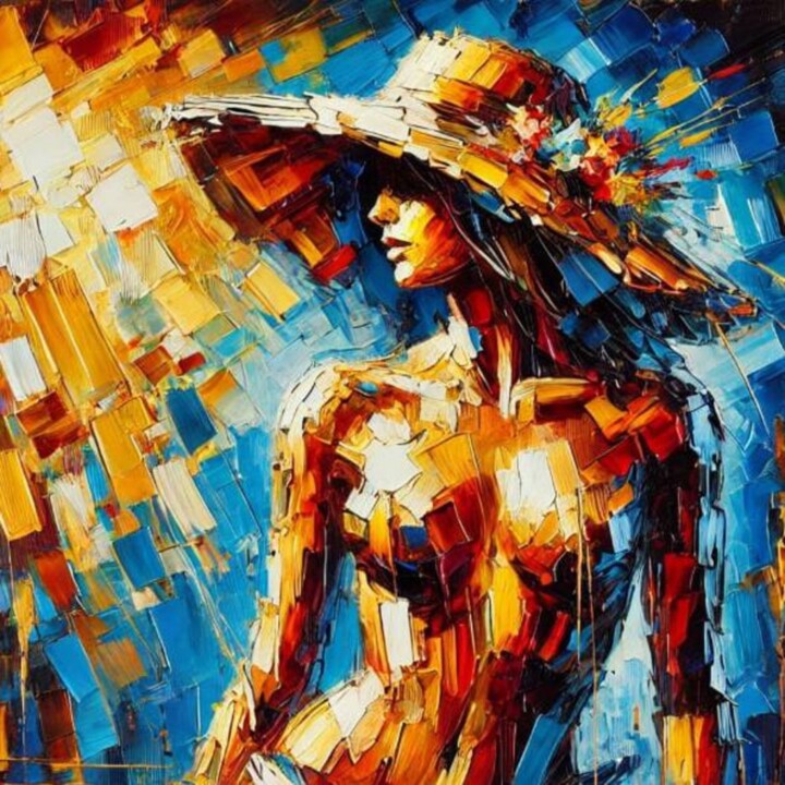 Beautiful lady under the hat 数字艺术