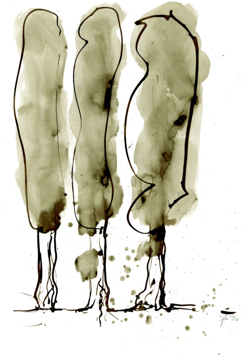 Höri Pappeln Desenho, 24,8x16,5 in