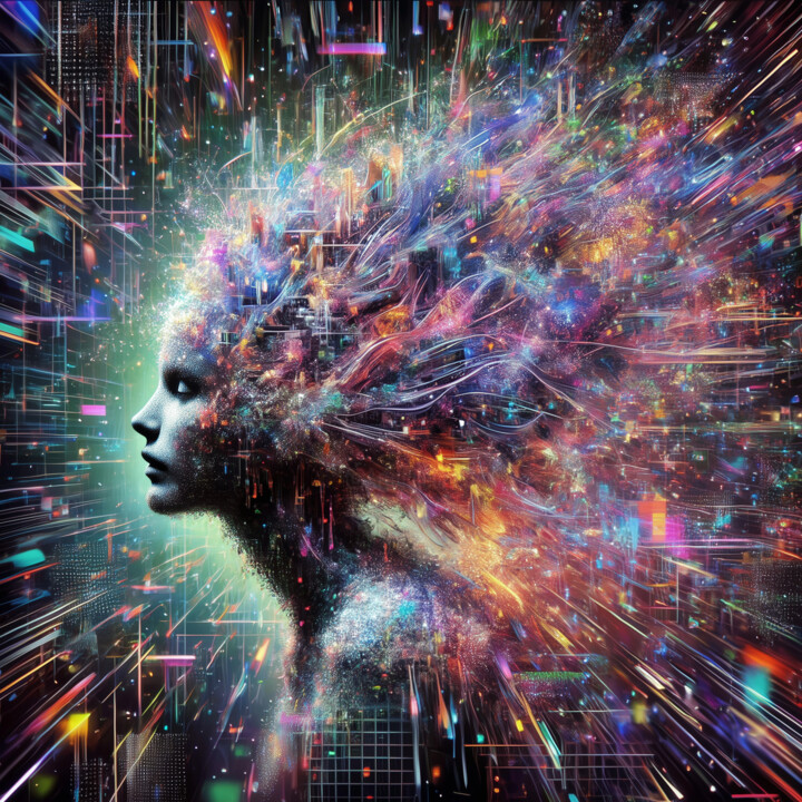 数字艺术 标题为“Medusa of Data – Pe…” 由Alberto Capitani, 原创艺术品, AI生成的图像