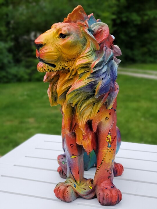 Roi lion 雕塑, 11.8x5.9 in