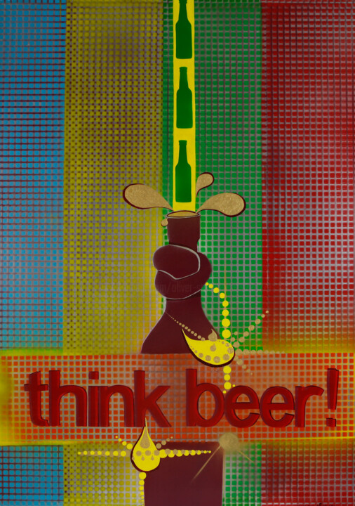 Think beer 绘画, 39.4x27.6 in