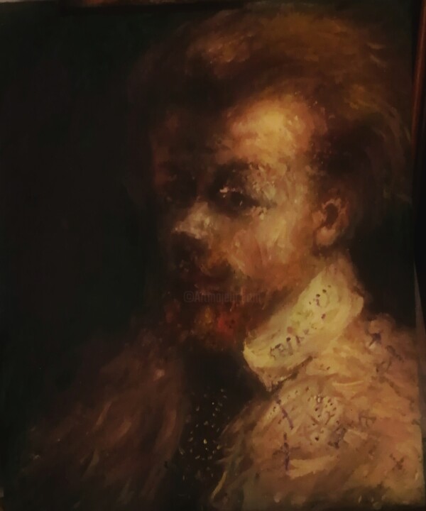Portrait d'un Homme Roux en Tenue Légère 绘画, 12.6x10.8 in