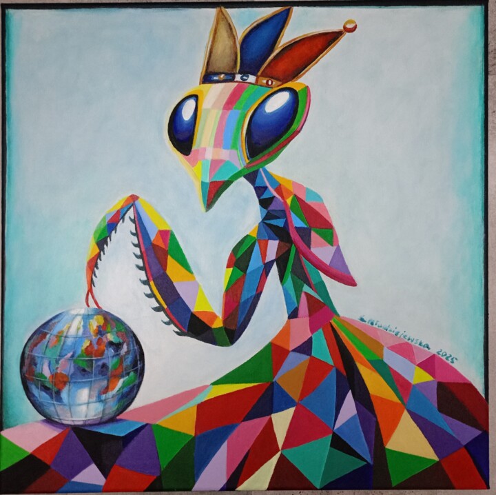 Peinture intitulée "Władza nad światem" par Sylwia Młodziejewska, Œuvre d'art originale, Acrylique