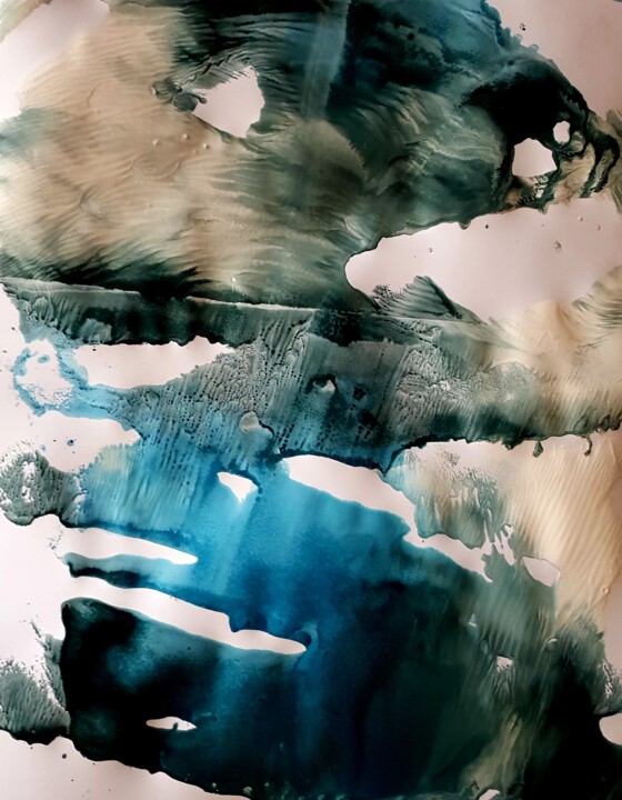 Peinture intitulée "Que du bleu...! (1)" par Chamartin, Œuvre d'art originale, Acrylique