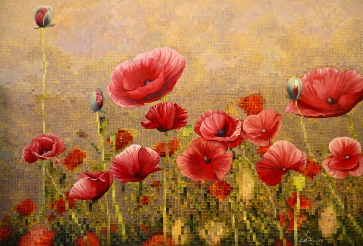 Les coquelicots Painting, 33.5x49.2 in