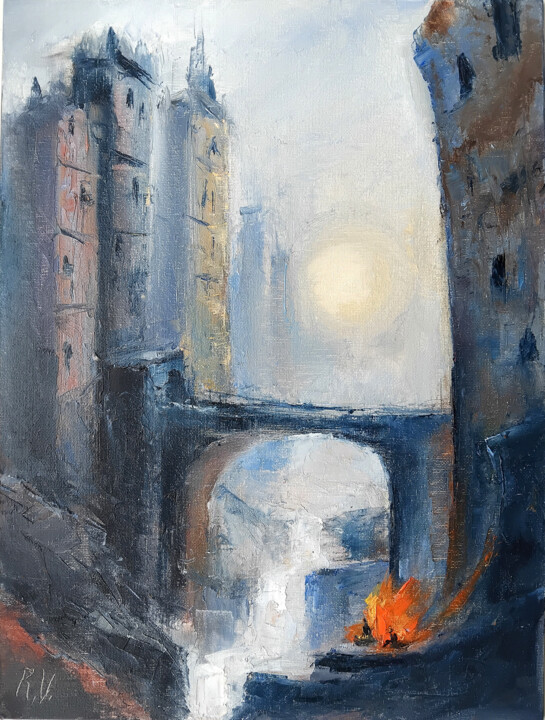 Moody Fantasy Old Castle Pittura, 15,8x11,8 in