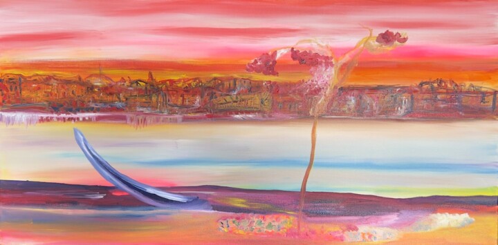 Entre ciel et rêve Painting, 19.7x39.4 in