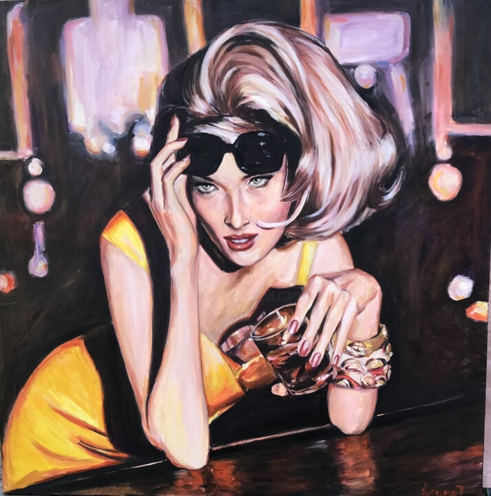 Ночной разговор 绘画, 39.4x39.4 in