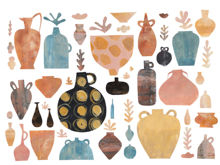 제목이 "Vessel Collage On P…"인 콜라주 Yulia Domina로, 원작, 콜라주