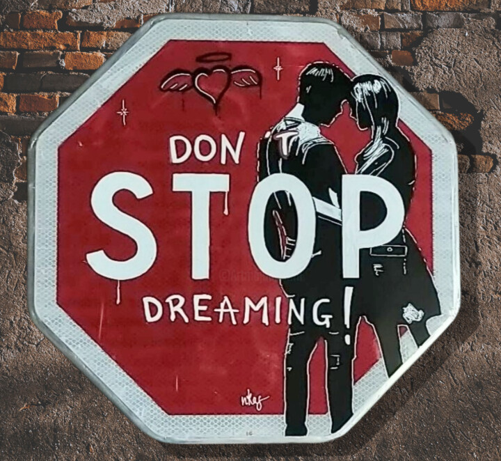 DON'T STOP DREAMING 绘画, 16.1x16.1 in