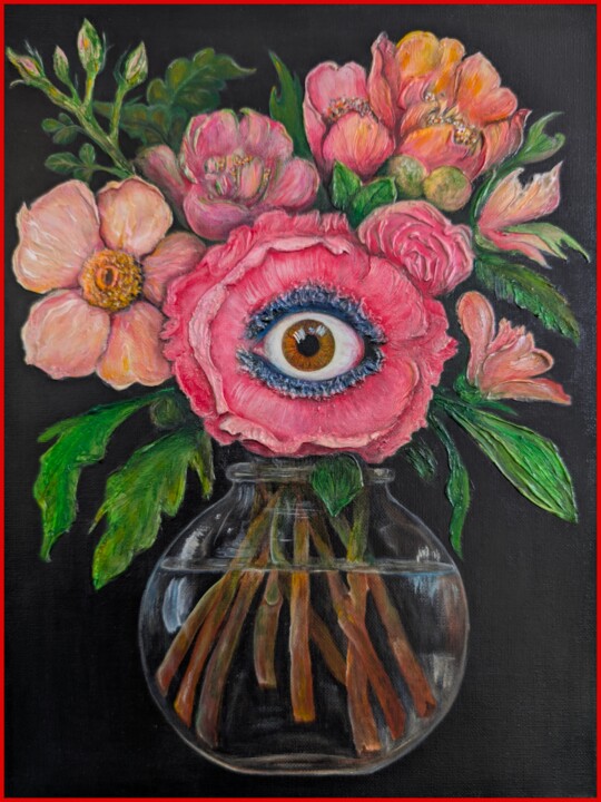 Well look "Awareness" (or "Eye to eye") 绘画, 15.8x11.8 in