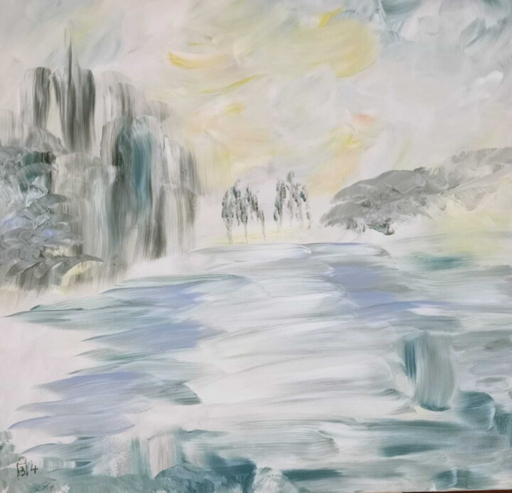 Peinture intitulée "Un paysage mystérie…" par Audran, Œuvre d'art originale, Acrylique