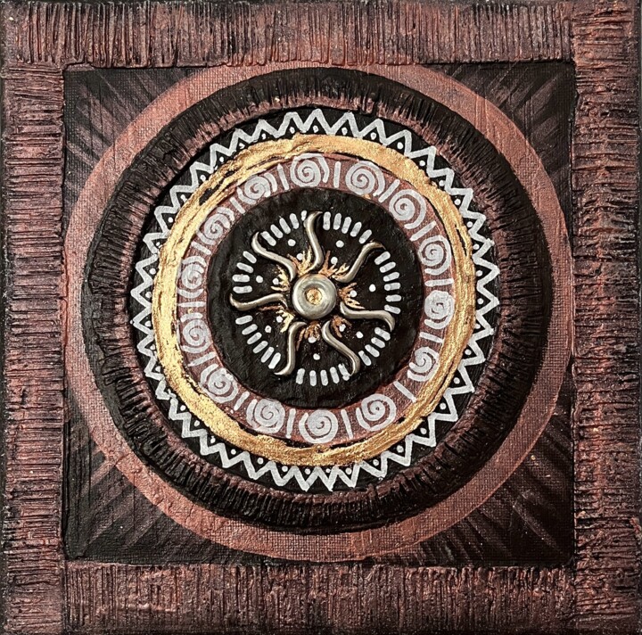 African Ornaments: Warmth of the Earth 1 Pittura, 7,9x7,9 in