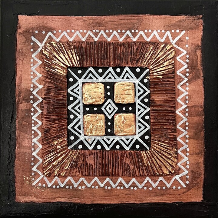 African Ornaments: Warmth of the Earth 3 绘画, 7.9x7.9 in