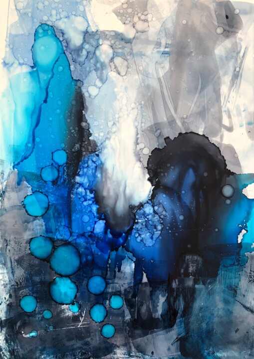 Get high with blueness 3/3 Schilderij, 11,8x7,9 in