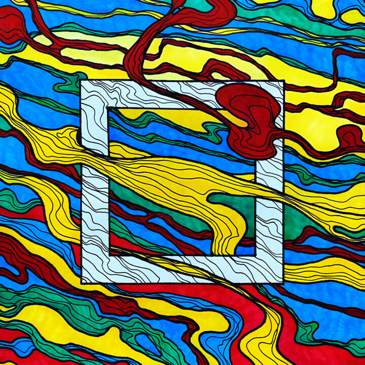 Peinture intitulée "Elixir" par Artem Smirnov, Œuvre d'art originale, Marqueur Monté sur Aluminium