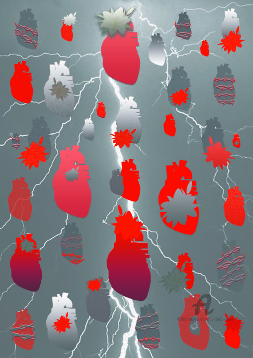 Digital Arts titled "La lutte intérieure…" by Izabela Hren, Original Artwork, Digital Collage