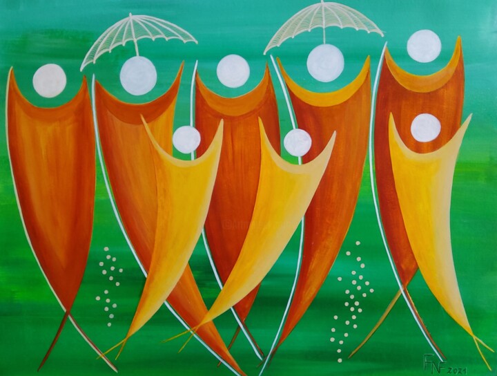 Corona Seelen - in Harmonie unterwegs 绘画, 19.7x25.6 in