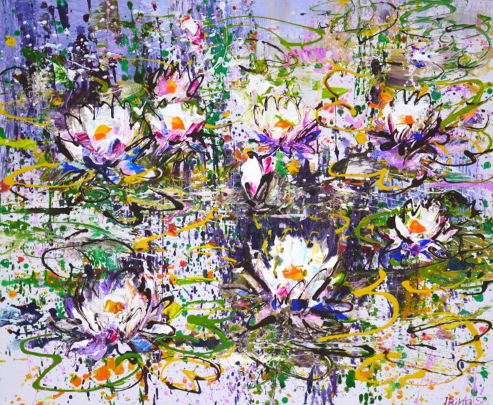 Water lilies 5 Pittura, 19,7x23,6 in