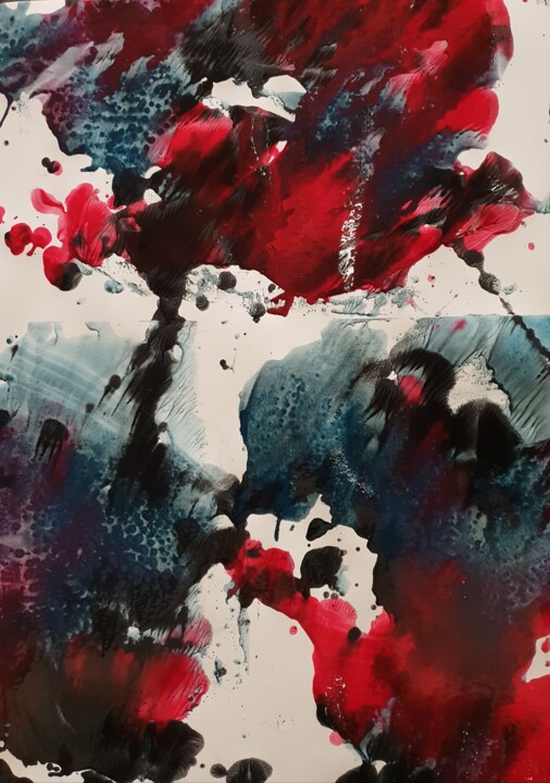 Peinture intitulée "s an s . . ." par Chamartin, Œuvre d'art originale, Acrylique