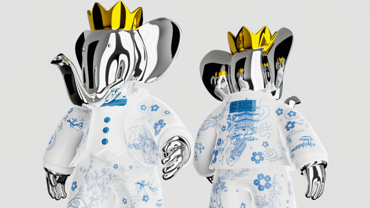 Babolex porcelaine 雕塑, 27.6x11.8 in